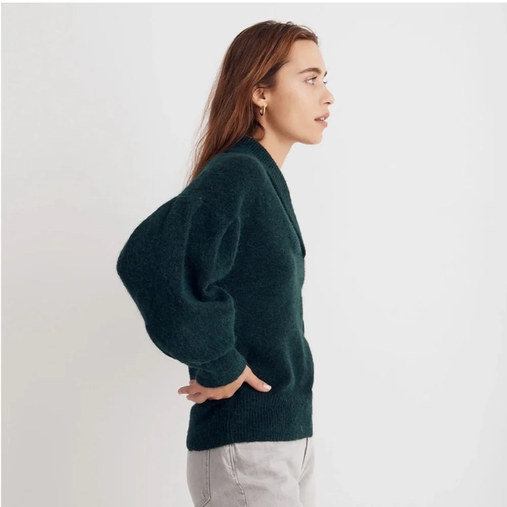 Madewell‎ Hunter Green Vinson Shawl-Collar Pullover Oversize Dolman Sweater XXL